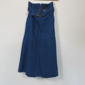 Who What Wear Jean Full Circle Skirt w/ Belt |M|